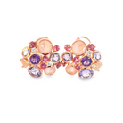 18kt Rose Gold Multi Colour gems and Diamond studs - Masterpiece Jewellery Opal & Gems Sydney Australia | Online Shop