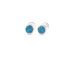 9Kt White Gold 4mm Opal Doublet Studs - Handmade Opal Earrings, Dainty & Minimalist, Ideal Gift for Her & Birthstone Accessory - Masterpiece Jewellery Opal & Gems Sydney Australia | Online Shop