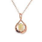 14kt Rose Gold swirl pendant with one Black Opal 0.33ct - Masterpiece Jewellery Opal & Gems Sydney Australia | Online Shop