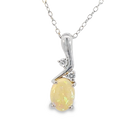 14kt White Gold pendant set with 0.72ct Crystal Opal and diamonds - Masterpiece Jewellery Opal & Gems Sydney Australia | Online Shop