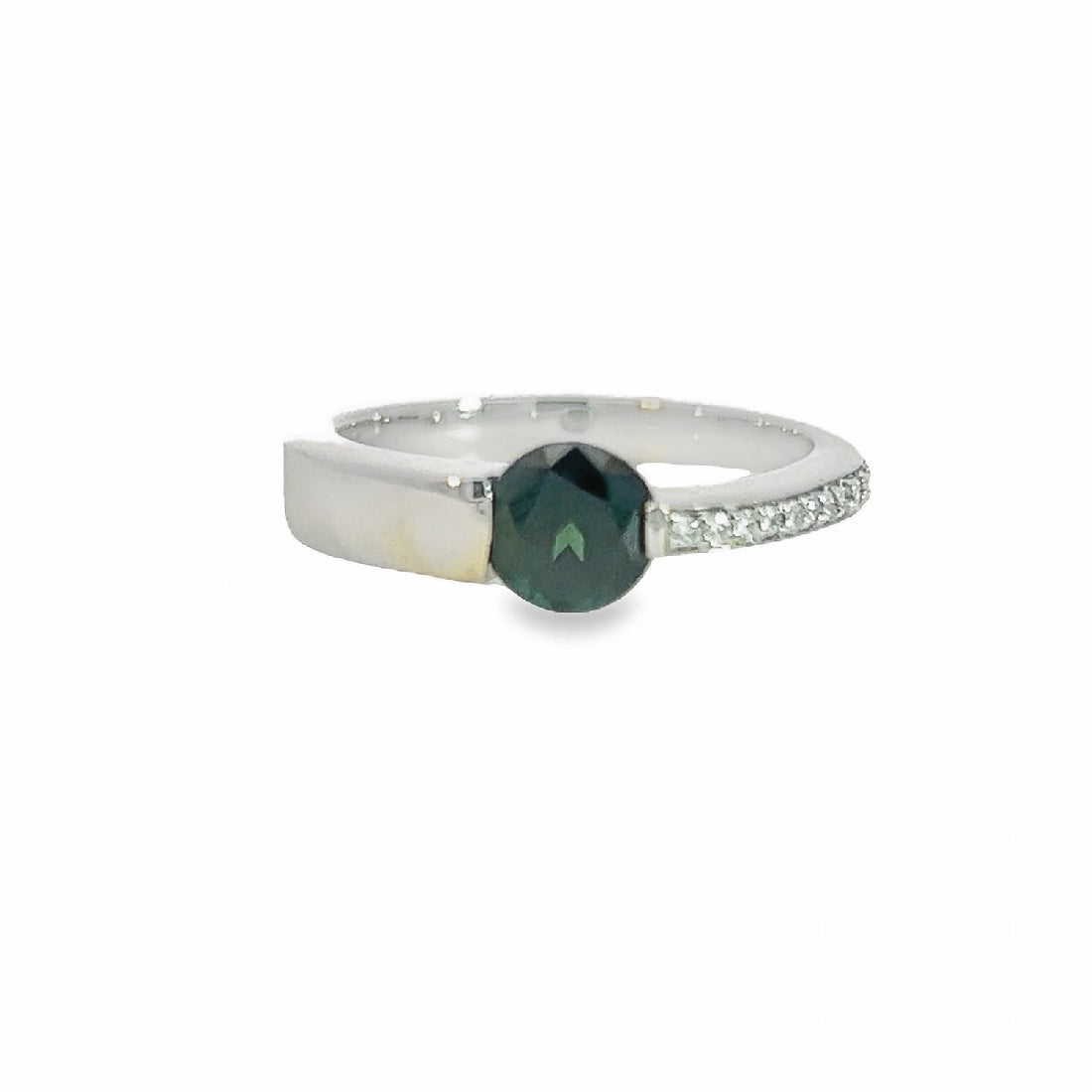 Platinum Blue Sapphire 1ct and Diamond ring - Masterpiece Jewellery Opal & Gems Sydney Australia | Online Shop