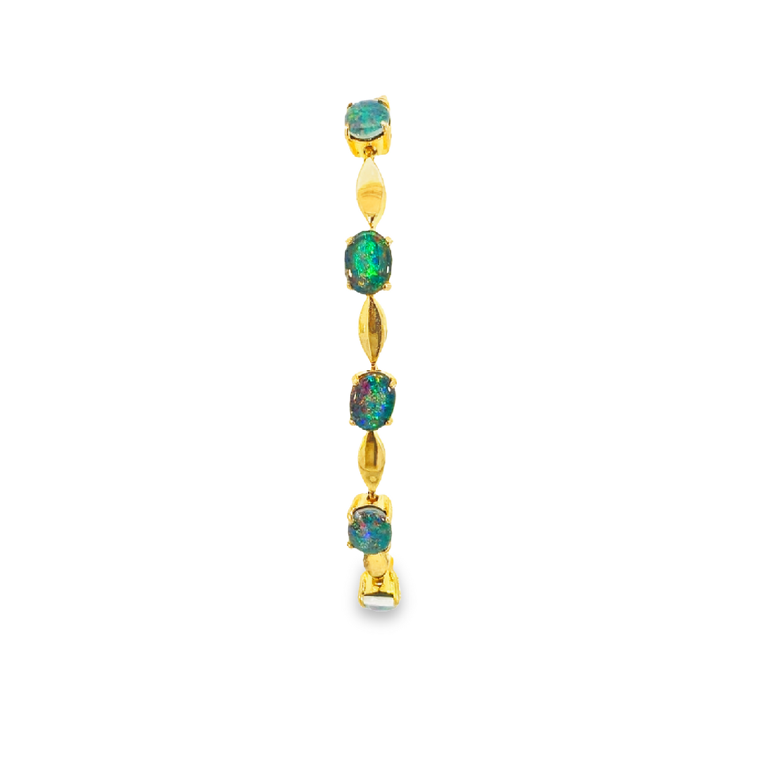 Gold Plated Silver 8x6mm Opal triplet and marquise shape alternating bracelet - Masterpiece Jewellery Opal & Gems Sydney Australia | Online Shop