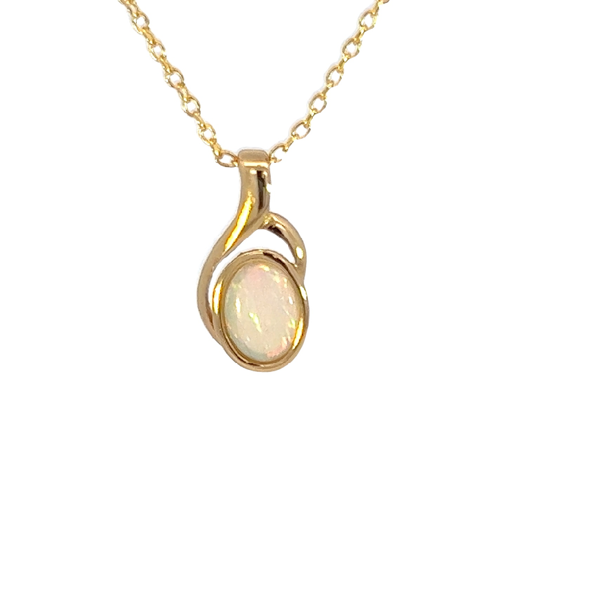 Gold plated Silver pendant 7x5mm Crystal Opal pendant - Masterpiece Jewellery Opal & Gems Sydney Australia | Online Shop