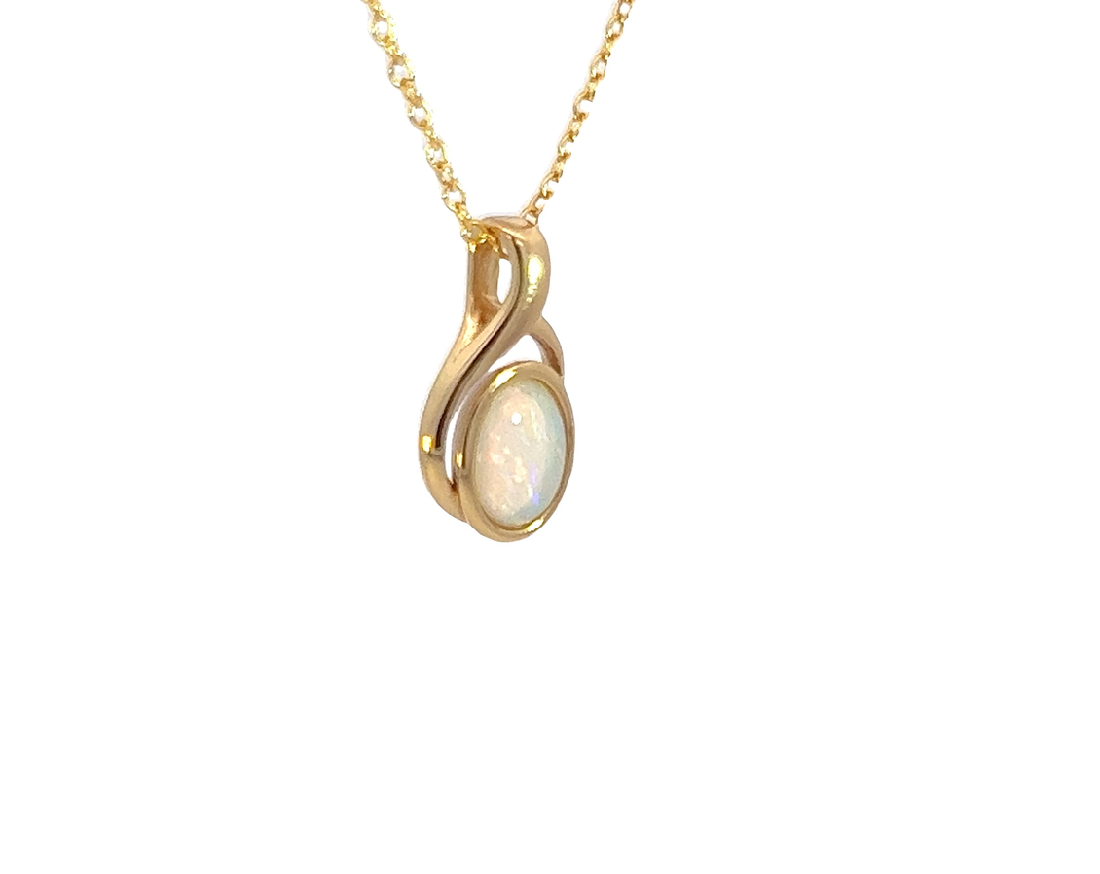 Gold plated Silver pendant 7x5mm Crystal Opal pendant - Masterpiece Jewellery Opal & Gems Sydney Australia | Online Shop