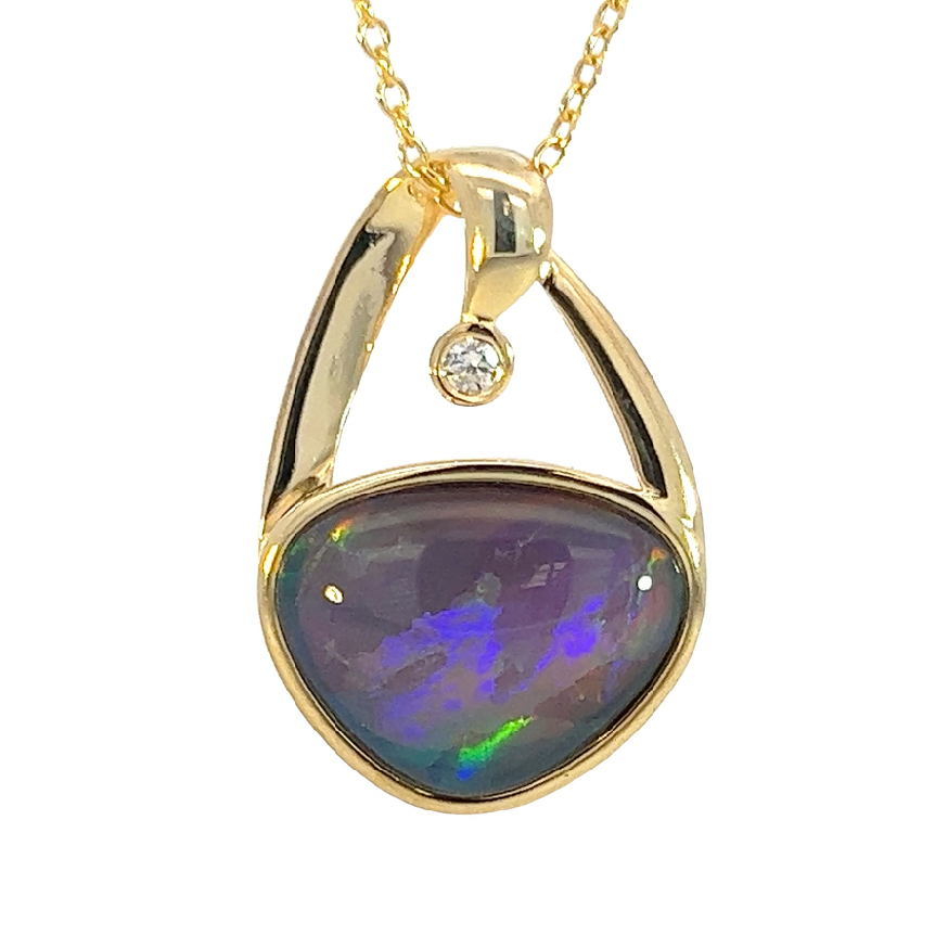 Gold plated silver Opal triplet freeform 11x14mm pendant - Masterpiece Jewellery Opal & Gems Sydney Australia | Online Shop