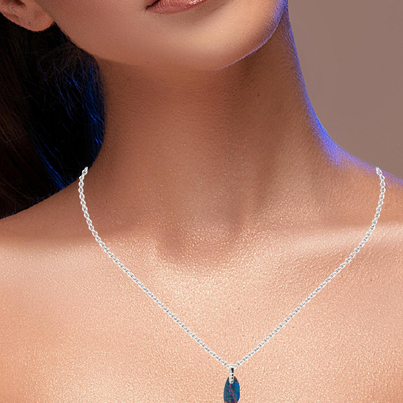 Silver Opal doublet 19x7mm pendant - Masterpiece Jewellery Opal & Gems Sydney Australia | Online Shop