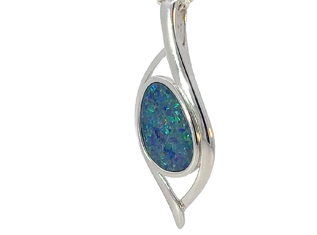 Sterling Silver Freeform Opal doublet 2.24g pendant - Masterpiece Jewellery Opal & Gems Sydney Australia | Online Shop