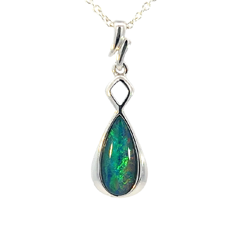 Sterling Silver Opal triplet pearshape 30x9.5mm pendant - Masterpiece Jewellery Opal & Gems Sydney Australia | Online Shop