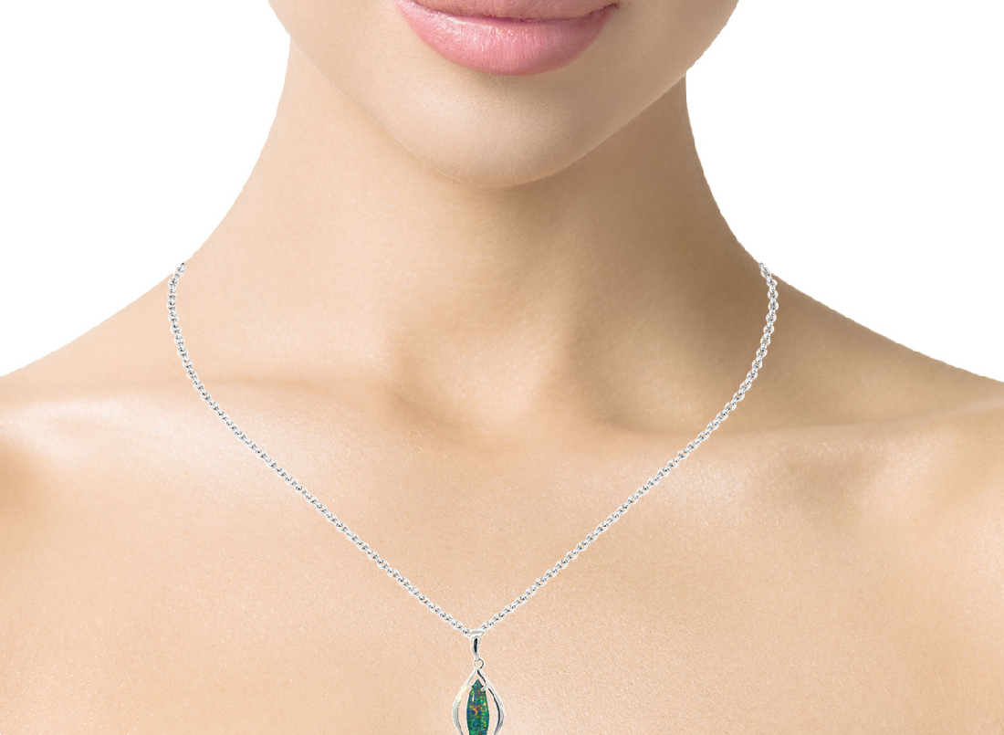 Sterling Silver Opal triplet 31.6x13.1mm pendant - Masterpiece Jewellery Opal & Gems Sydney Australia | Online Shop