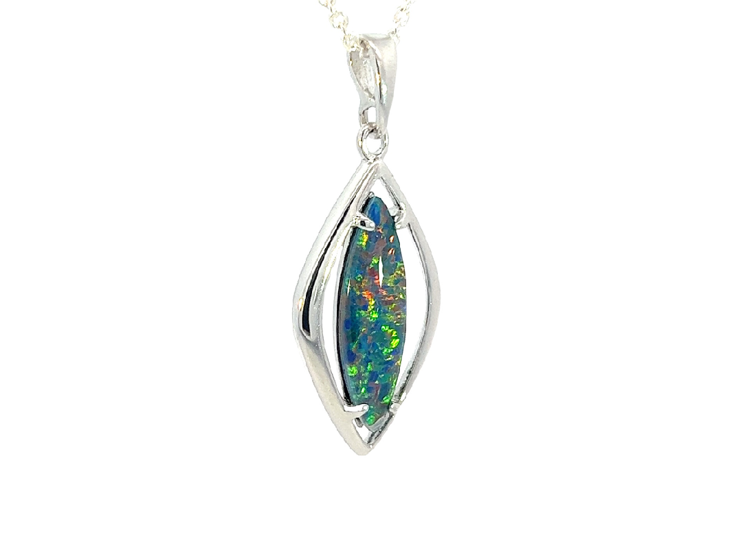 Sterling Silver Opal triplet 31.6x13.1mm pendant - Masterpiece Jewellery Opal & Gems Sydney Australia | Online Shop