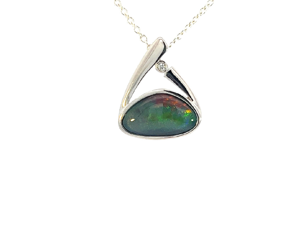 Sterling Silver Opal triplet pendant 18.2x14.8mm - Masterpiece Jewellery Opal & Gems Sydney Australia | Online Shop