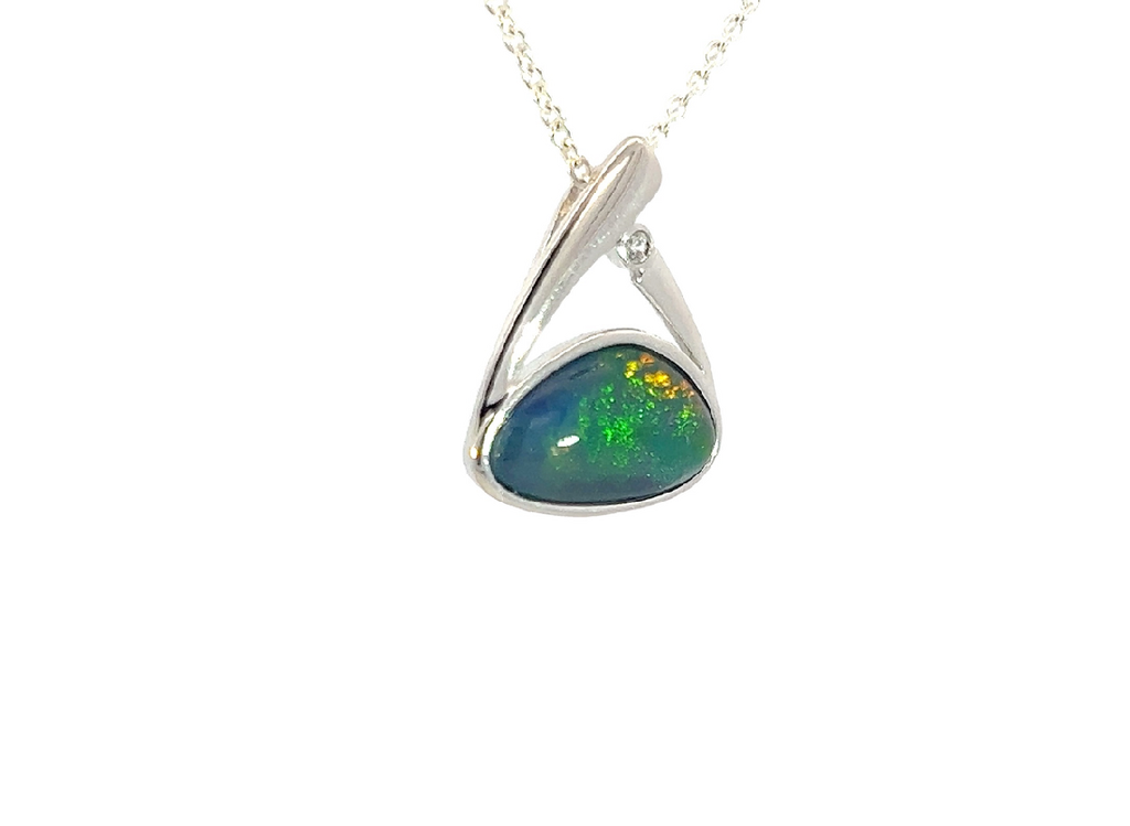 Sterling Silver Opal triplet pendant 18.2x14.8mm - Masterpiece Jewellery Opal & Gems Sydney Australia | Online Shop