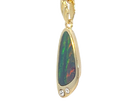 Gold plated Sterling Silver triangular shape Opal doublet 29x8mm pendant - Masterpiece Jewellery Opal & Gems Sydney Australia | Online Shop