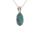 Sterling Silver Opal doublet 11.3x6mm pendant - Masterpiece Jewellery Opal & Gems Sydney Australia | Online Shop