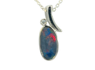 Silver Opal doublet 12.2x6.6mm pendant - Masterpiece Jewellery Opal & Gems Sydney Australia | Online Shop