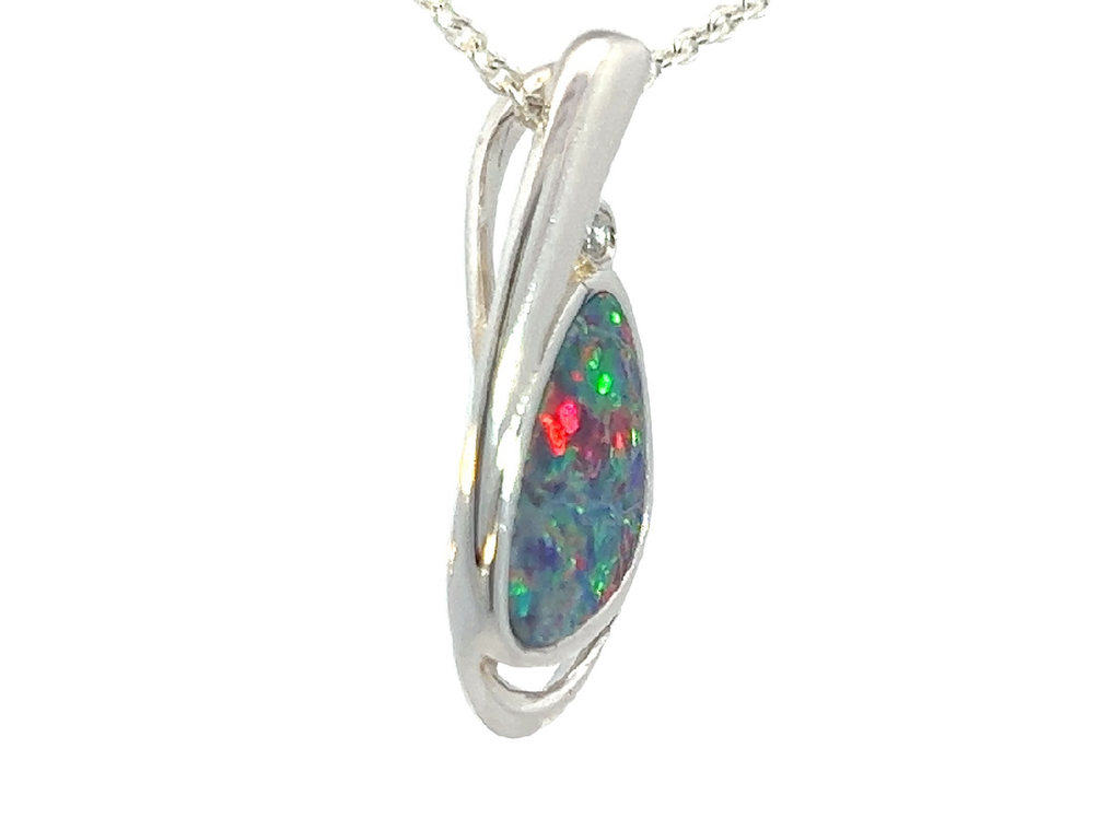 Sterling Silver Opal doublet 12x9mm pendant - Masterpiece Jewellery Opal & Gems Sydney Australia | Online Shop