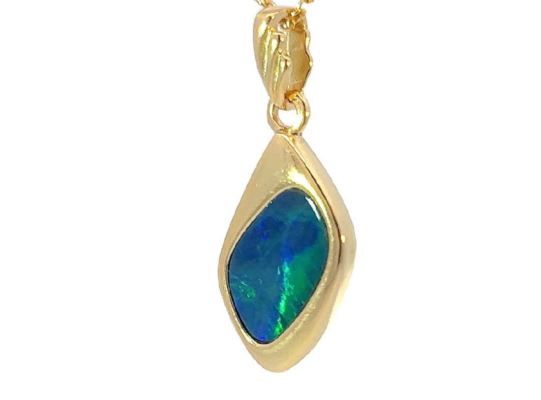 Gold Plated silver Opal doublet 10x7mm pendant - Masterpiece Jewellery Opal & Gems Sydney Australia | Online Shop