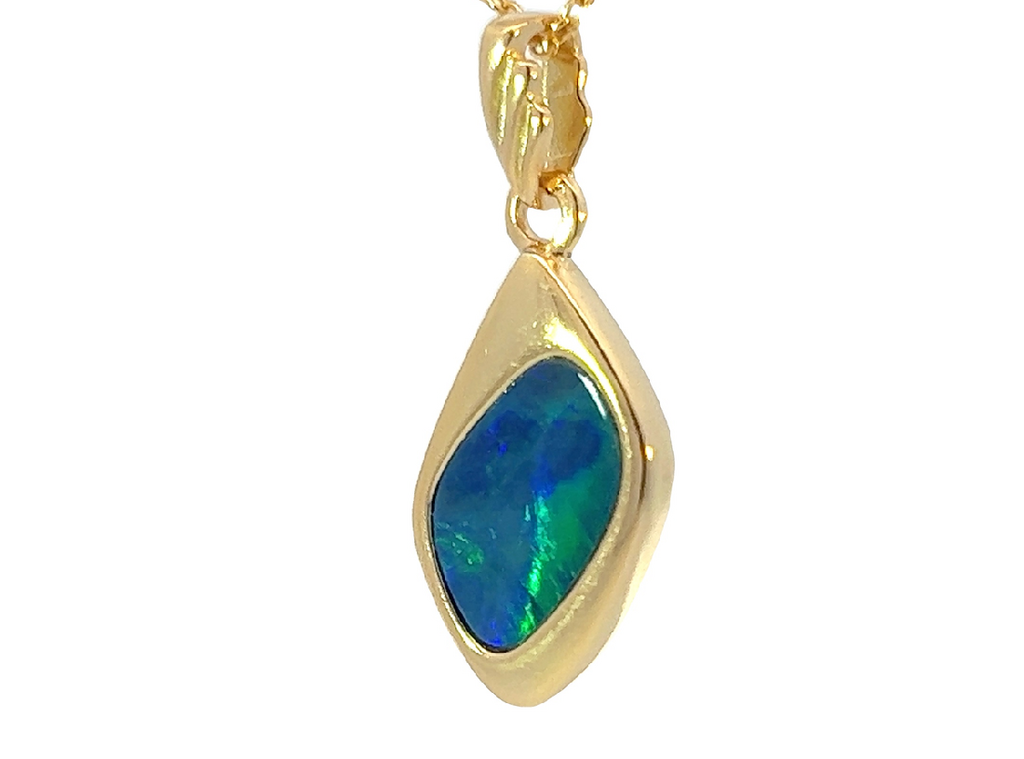 Gold Plated silver Opal doublet 10x7mm pendant - Masterpiece Jewellery Opal & Gems Sydney Australia | Online Shop