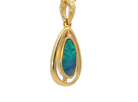 Gold Plated Silver freeform pearshape Opal doublet 24x11mm pendant - Masterpiece Jewellery Opal & Gems Sydney Australia | Online Shop