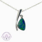 Sterling Silver Opal doublet 20.7x9.4mm pendant - Masterpiece Jewellery Opal & Gems Sydney Australia | Online Shop