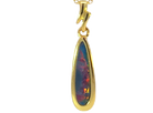 Gold Plated silver Opal doublet 28x6mm pendant - Masterpiece Jewellery Opal & Gems Sydney Australia | Online Shop