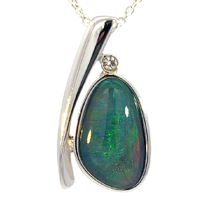 Sterling Silver Opal triplet 24.4x13mm pendant - Masterpiece Jewellery Opal & Gems Sydney Australia | Online Shop