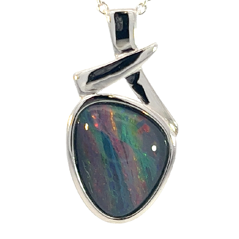 Sterling Silver Opal triplet 25x13mm pendant - Masterpiece Jewellery Opal & Gems Sydney Australia | Online Shop