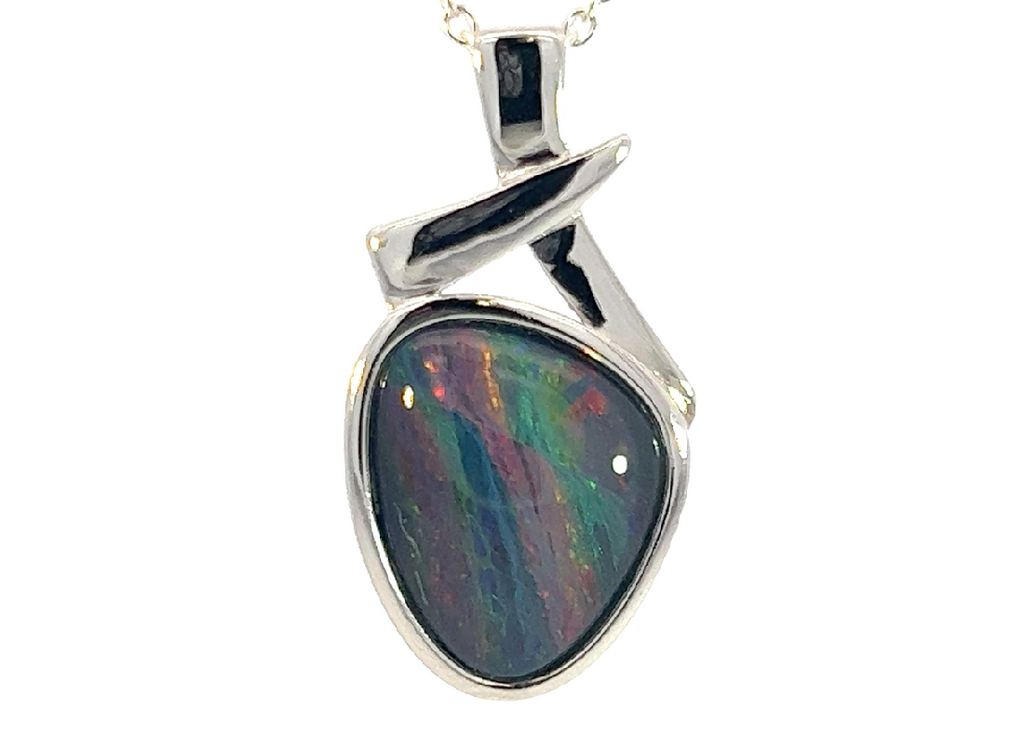 Sterling Silver Opal triplet 25x13mm pendant - Masterpiece Jewellery Opal & Gems Sydney Australia | Online Shop