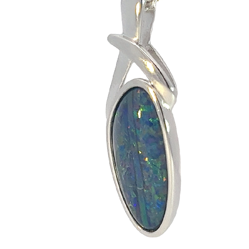 Sterling Silver Opal triplet pendant 28.6x11.1mm - Masterpiece Jewellery Opal & Gems Sydney Australia | Online Shop