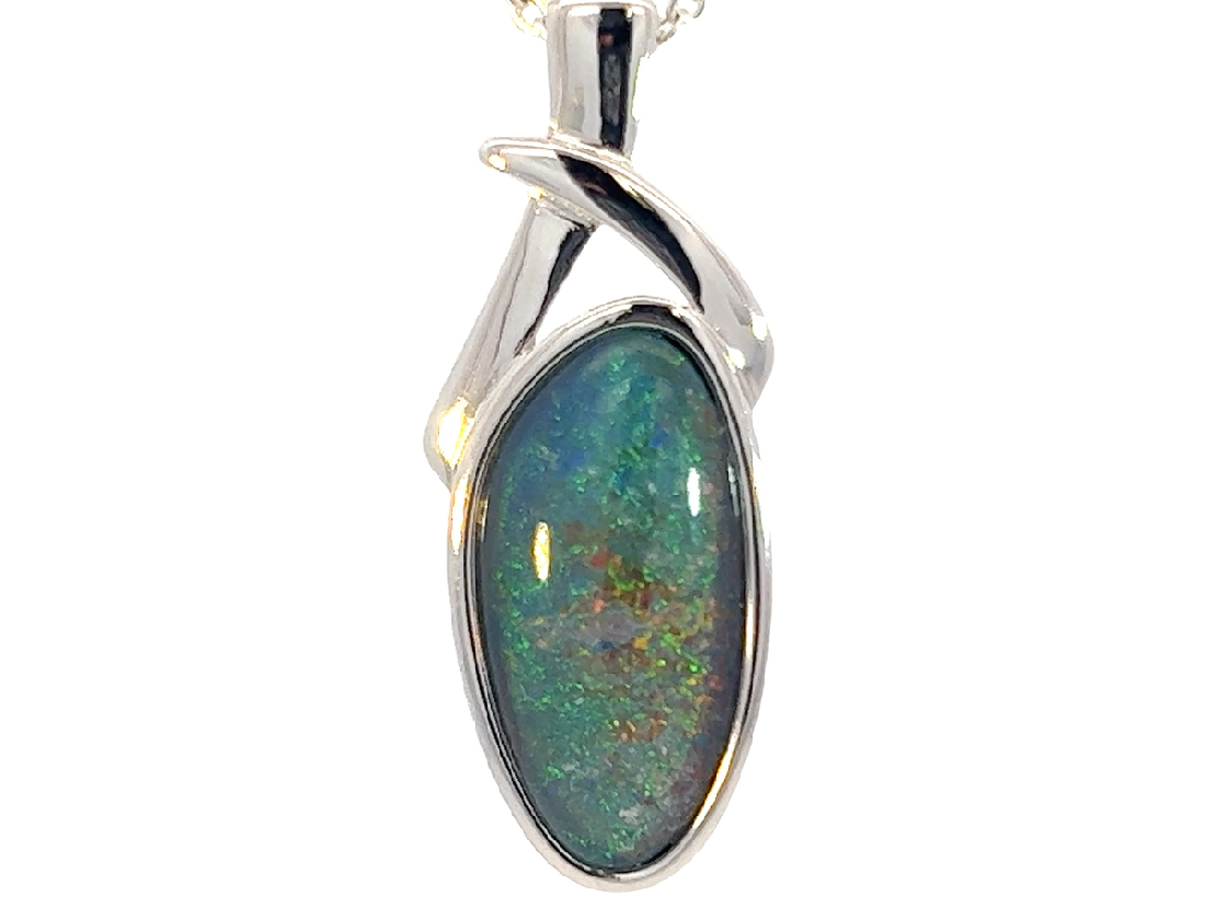 Sterling Silver Opal triplet 28.5x11.2mm pendant - Masterpiece Jewellery Opal & Gems Sydney Australia | Online Shop