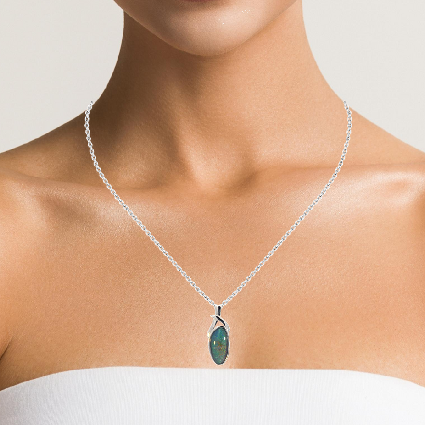 Sterling Silver Opal triplet 28.5x11.2mm pendant - Masterpiece Jewellery Opal & Gems Sydney Australia | Online Shop