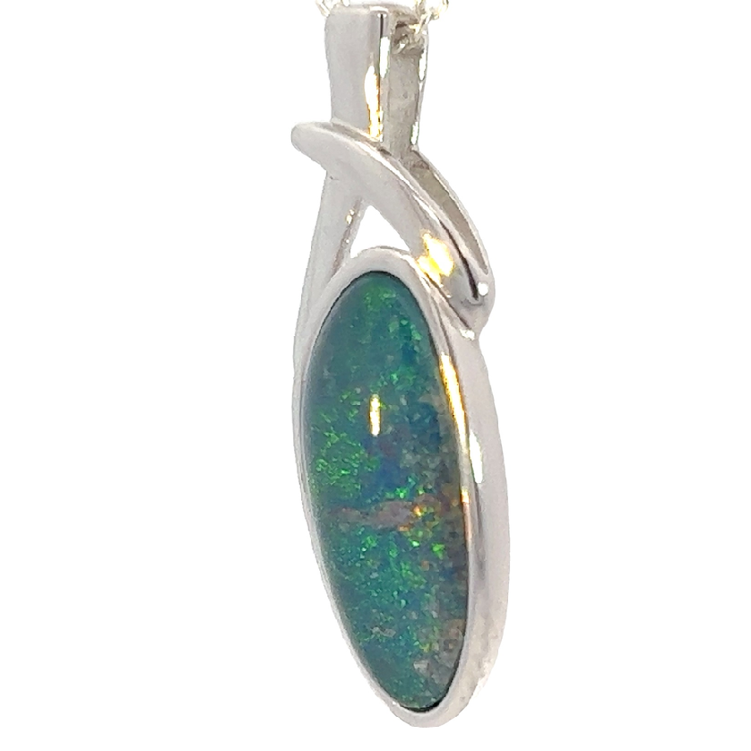 Sterling Silver Opal triplet 28.5x11.2mm pendant - Masterpiece Jewellery Opal & Gems Sydney Australia | Online Shop