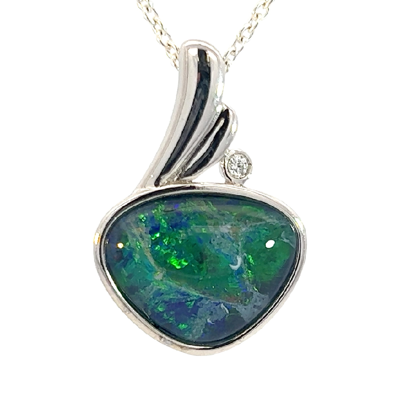 Sterling Silver Opal triplet 22.8x15.1mm pendant - Masterpiece Jewellery Opal & Gems Sydney Australia | Online Shop