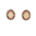 Rose Gold plated silver oval shape White Opal cluster earrings - Masterpiece Jewellery Opal & Gems Sydney Australia | Online Shop