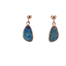 Rose Gold plated Sterling Silver dangling freeform Opal doublet earrings - Masterpiece Jewellery Opal & Gems Sydney Australia | Online Shop