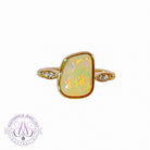 14kt Yellow Gold Light Opal and Diamond ring - Masterpiece Jewellery Opal & Gems Sydney Australia | Online Shop