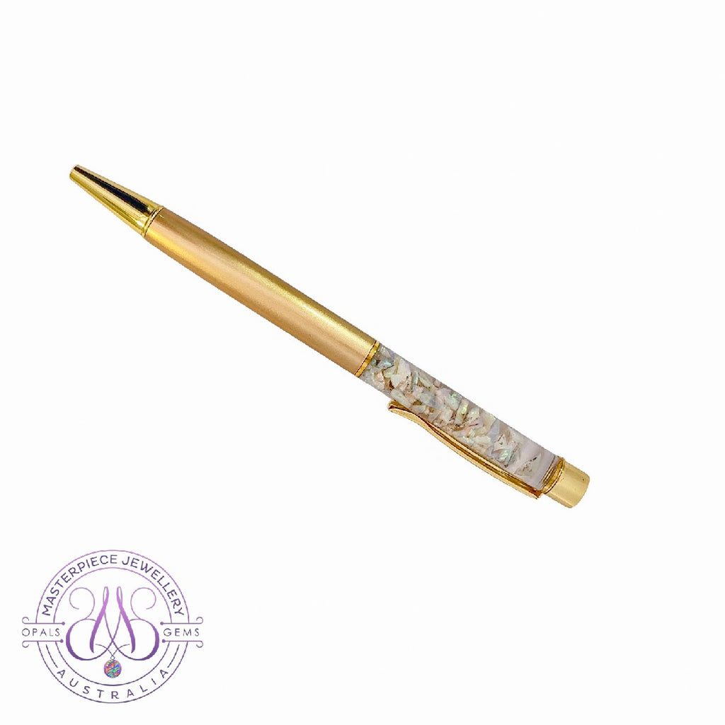 Ballpoint pen with Opal pieces tube - Masterpiece Jewellery Opal & Gems Sydney Australia | Online Shop