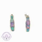 Sterling Silver Opal inlay graduating earrings - Masterpiece Jewellery Opal & Gems Sydney Australia | Online Shop