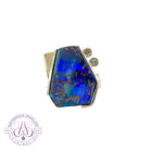 Sterling Silver and 9k Yellow Gold Boulder Opal ring - Masterpiece Jewellery Opal & Gems Sydney Australia | Online Shop