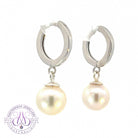 Pair of Sterling Silver 8-8.5mm Akoya pearls on huggies - Masterpiece Jewellery Opal & Gems Sydney Australia | Online Shop
