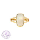 One Gold plated Sterling Silver White Opal 1.73ct solitaire ring - Masterpiece Jewellery Opal & Gems Sydney Australia | Online Shop