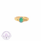 18kt Yellow Gold Black Opal 0.55ct green flash ring - Masterpiece Jewellery Opal & Gems Sydney Australia | Online Shop