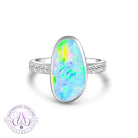 18kt White Gold Crystal Opal 2.01ct and 0.18ct Diamonds ring - Masterpiece Jewellery Opal & Gems Sydney Australia | Online Shop