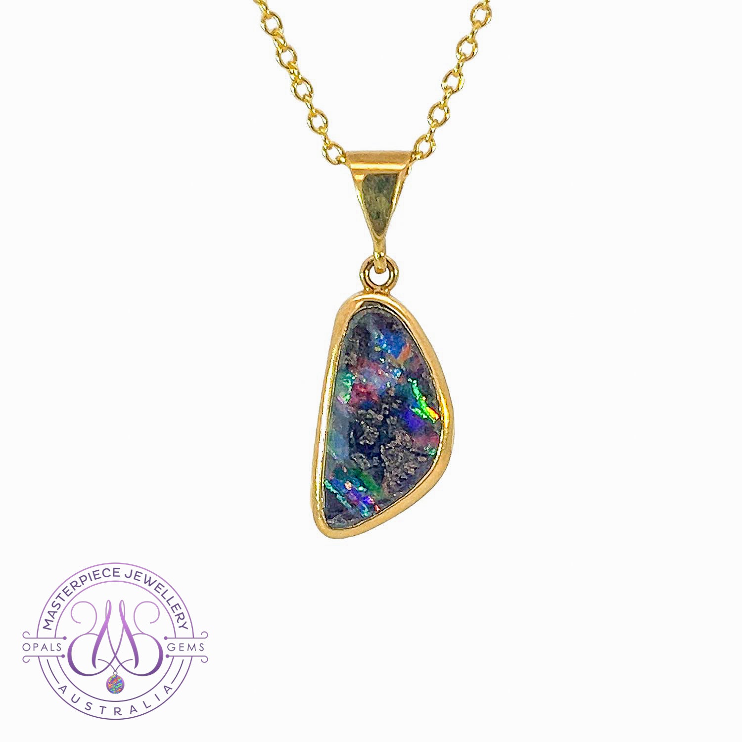 18kt Yellow Gold Boulder Opal 1.35ct pendant - Masterpiece Jewellery Opal & Gems Sydney Australia | Online Shop