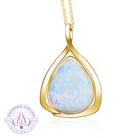 18kt Yellow Gold pear shape White Opal 7.82ct pendant - Masterpiece Jewellery Opal & Gems Sydney Australia | Online Shop