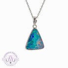 Sterling Silver triangle Opal doublet 16x13mm pendant - Masterpiece Jewellery Opal & Gems Sydney Australia | Online Shop
