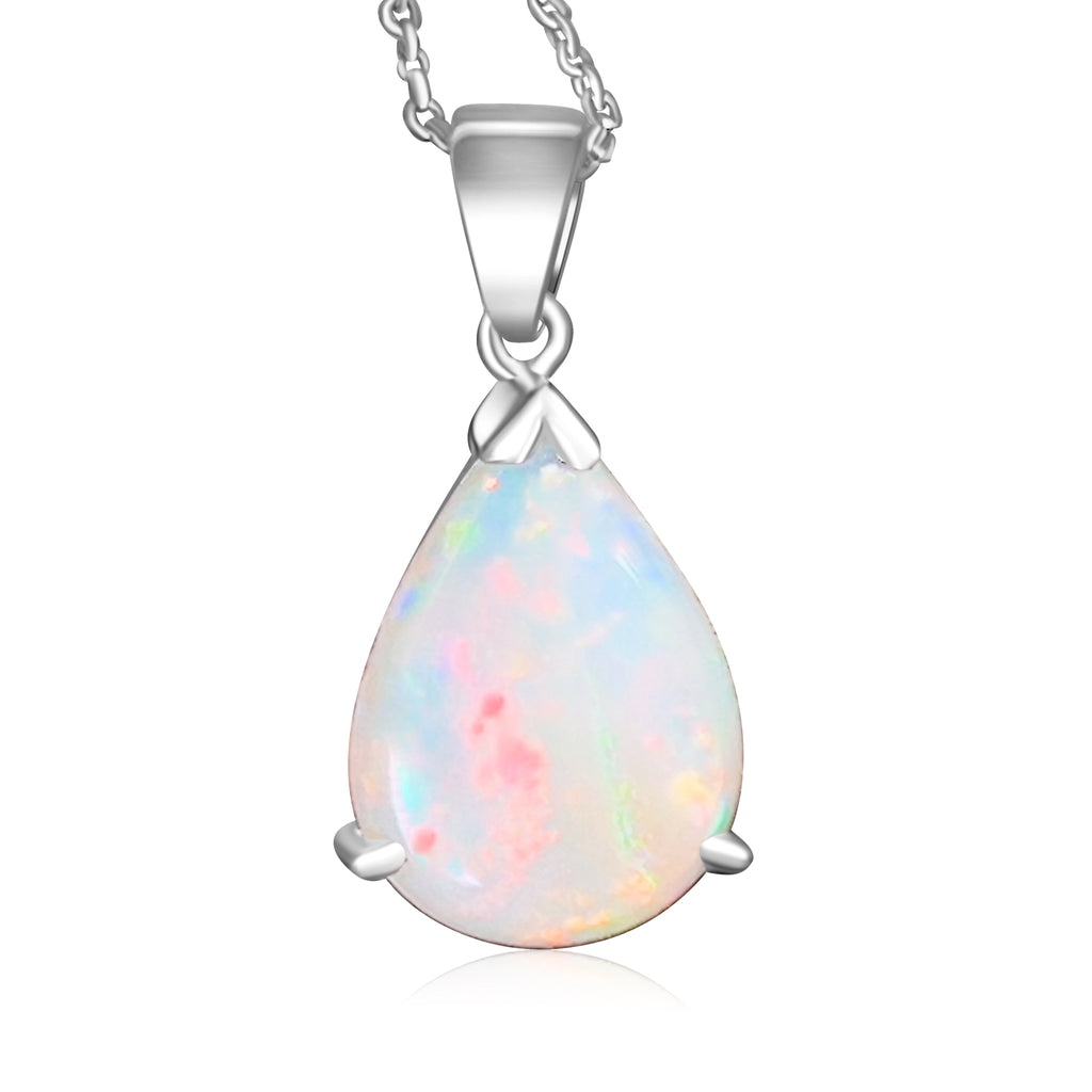 18kt White Gold 2.15ct Light Opal pendant - Masterpiece Jewellery Opal & Gems Sydney Australia | Online Shop