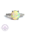 Platinum Black Crystal Opal 2.25ct and diamond ring