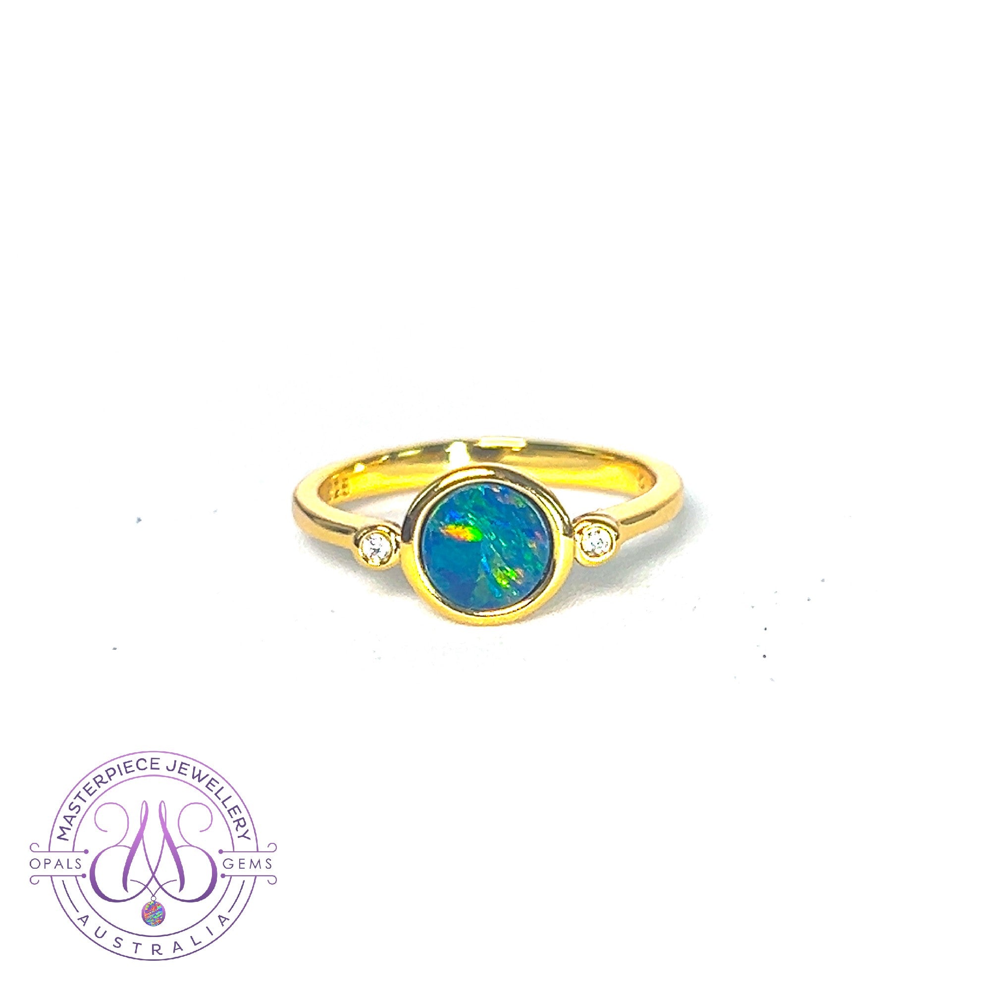 Gold plated Sterling Silver ring with one round 7mm ring