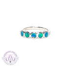 Sterling Silver half eternity style Opal doublet ring